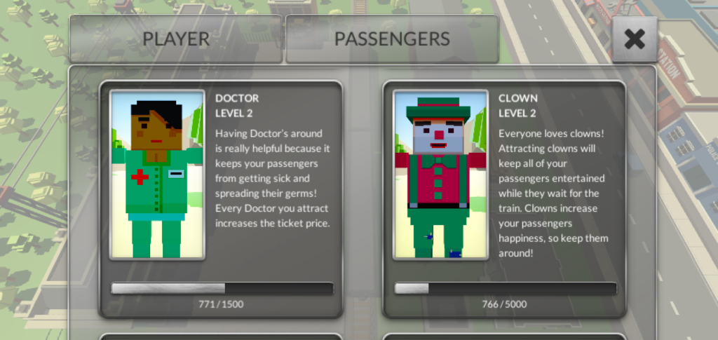 "All Aboard!" Passenger Upgrade Screen