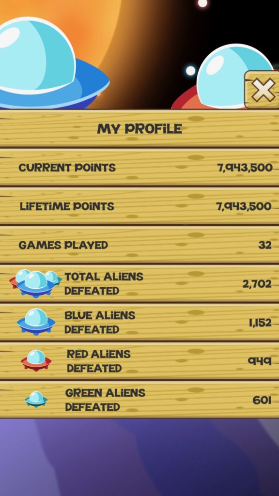 Stupid Aliens - Profile Screen