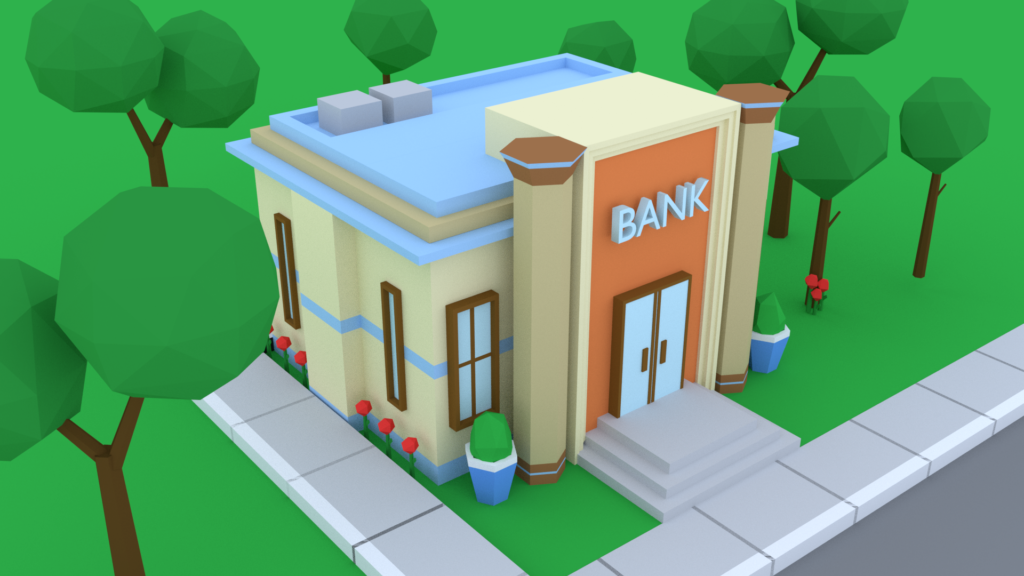 Bank created in Blender