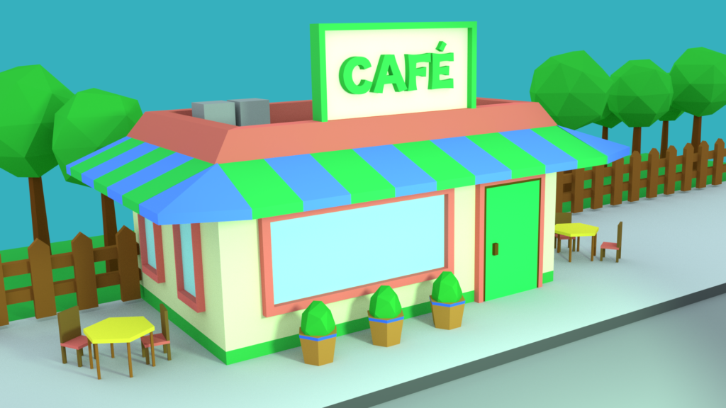 Country Café created in Blender